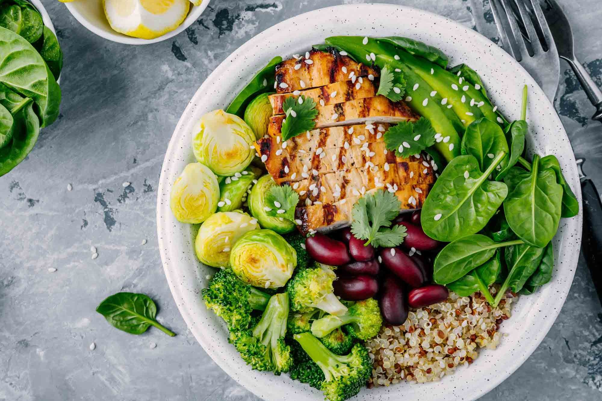 Vegetable and chicken bowl