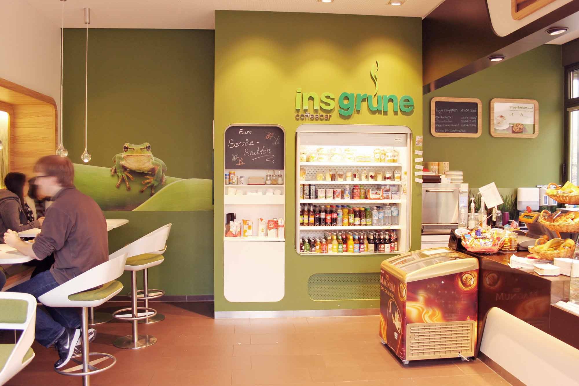 View of the dining area at Café insgrüne Harburg