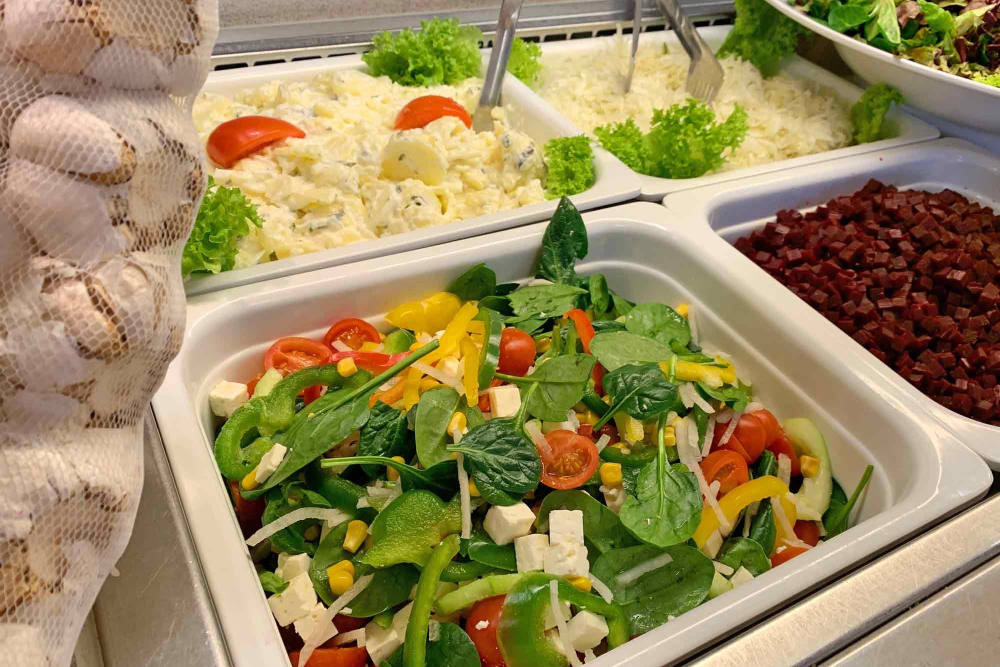 Salad bar at the afeteria Berliner Tor