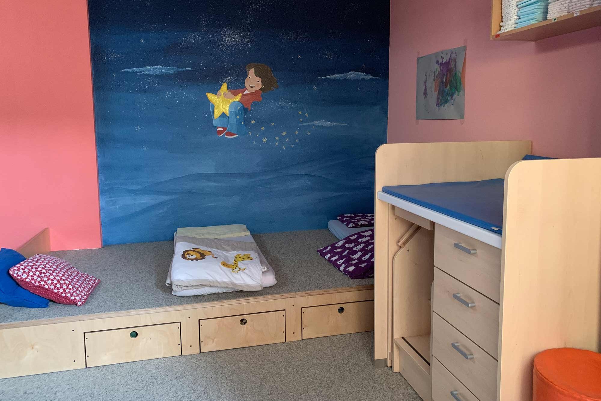 Sleeping area at the KinderCampus daycare center