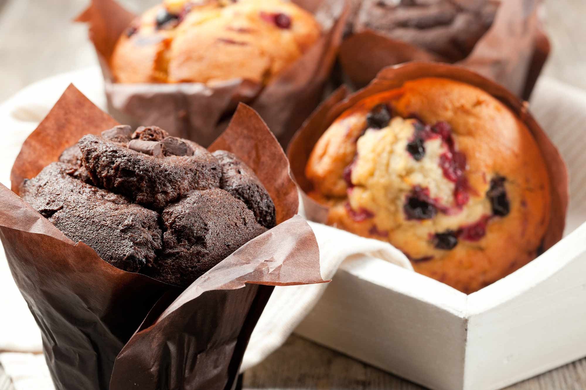Various muffins at Café Blueberry