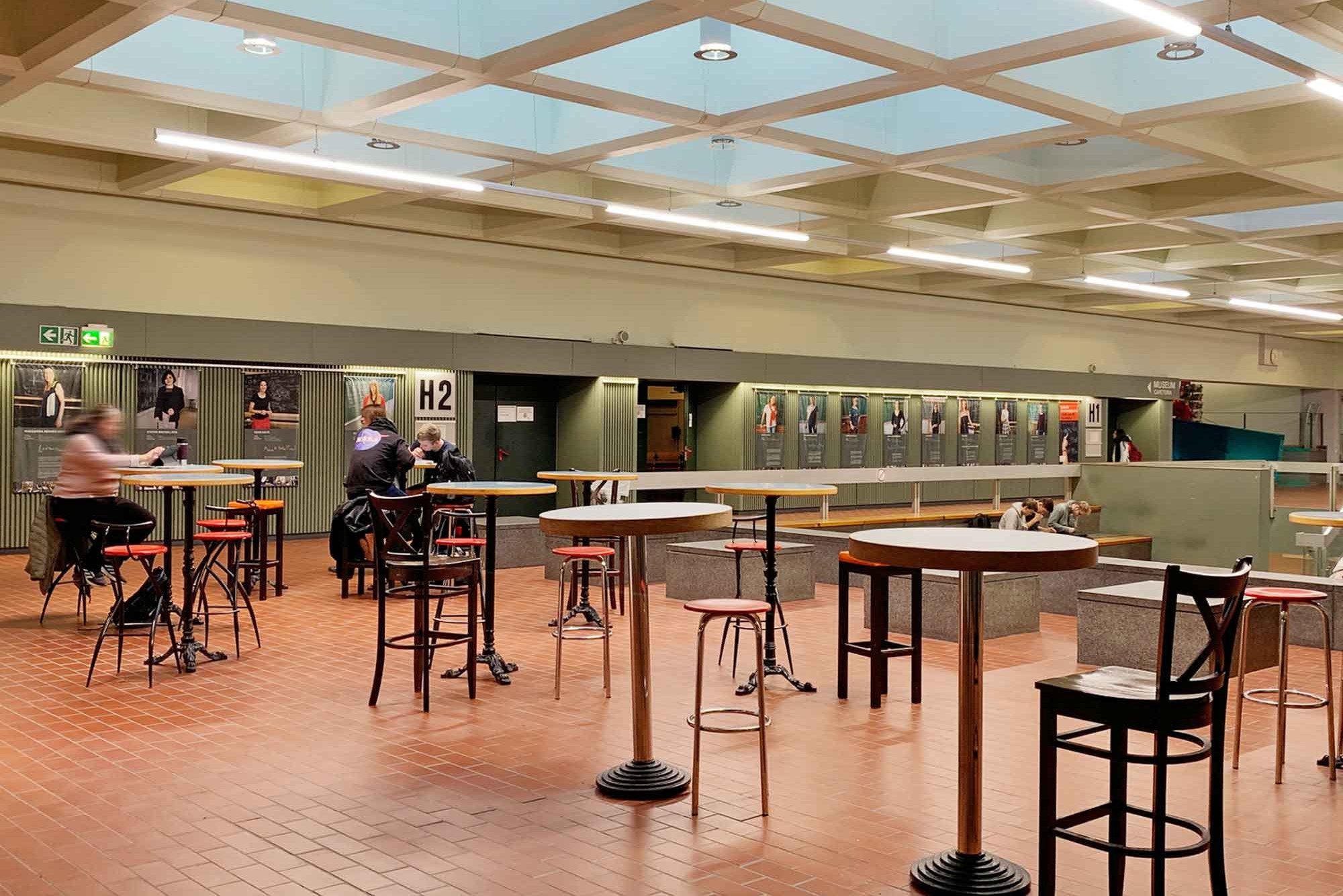 View of the dining area at Café Geomatikum