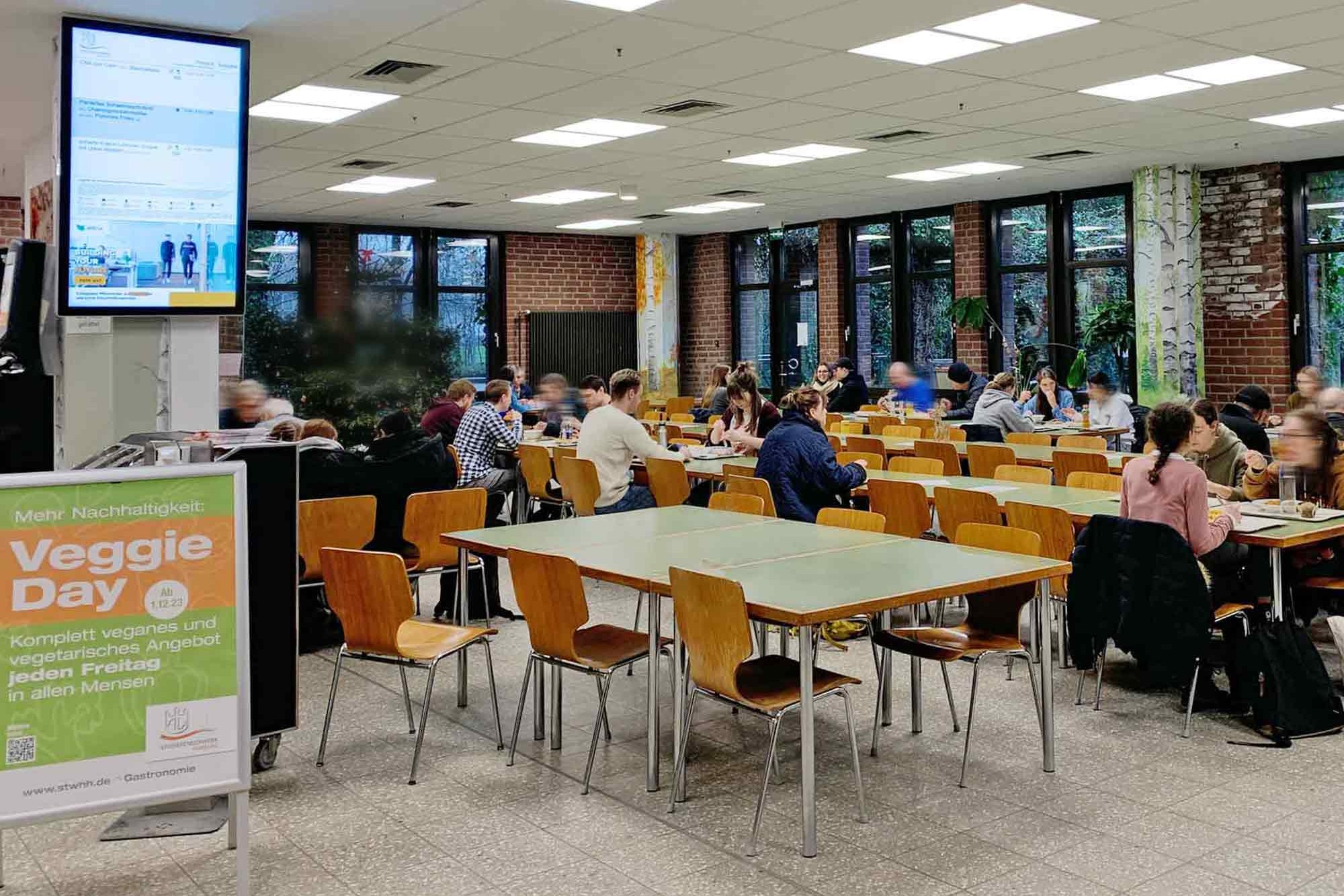 Gastraum der Mensa Botanischer Garten