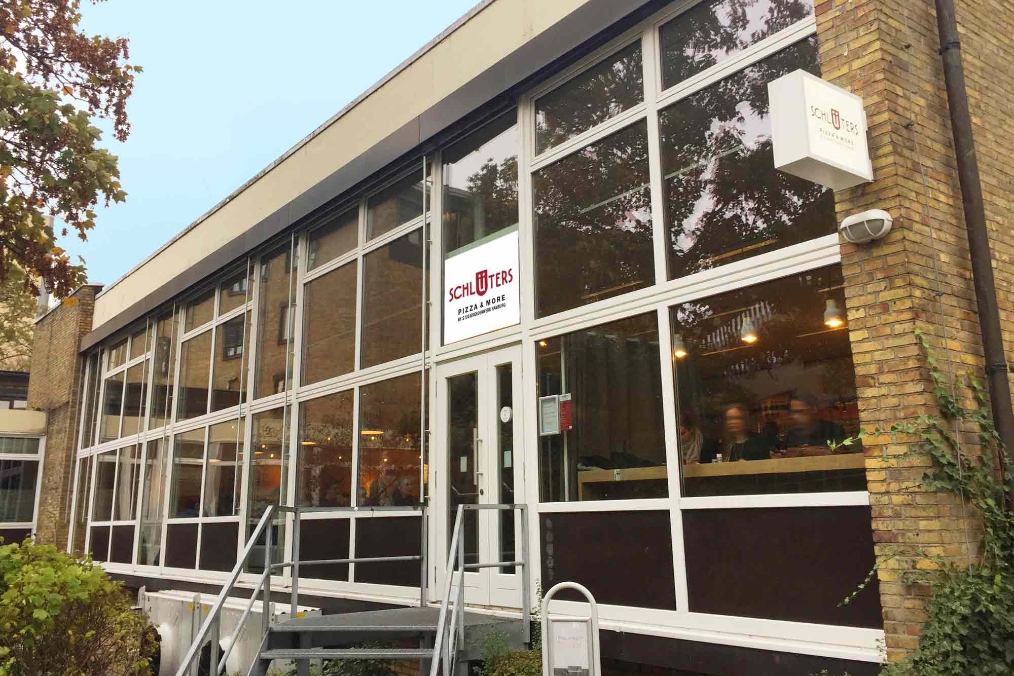 Exterior view and entrance to Schlüters