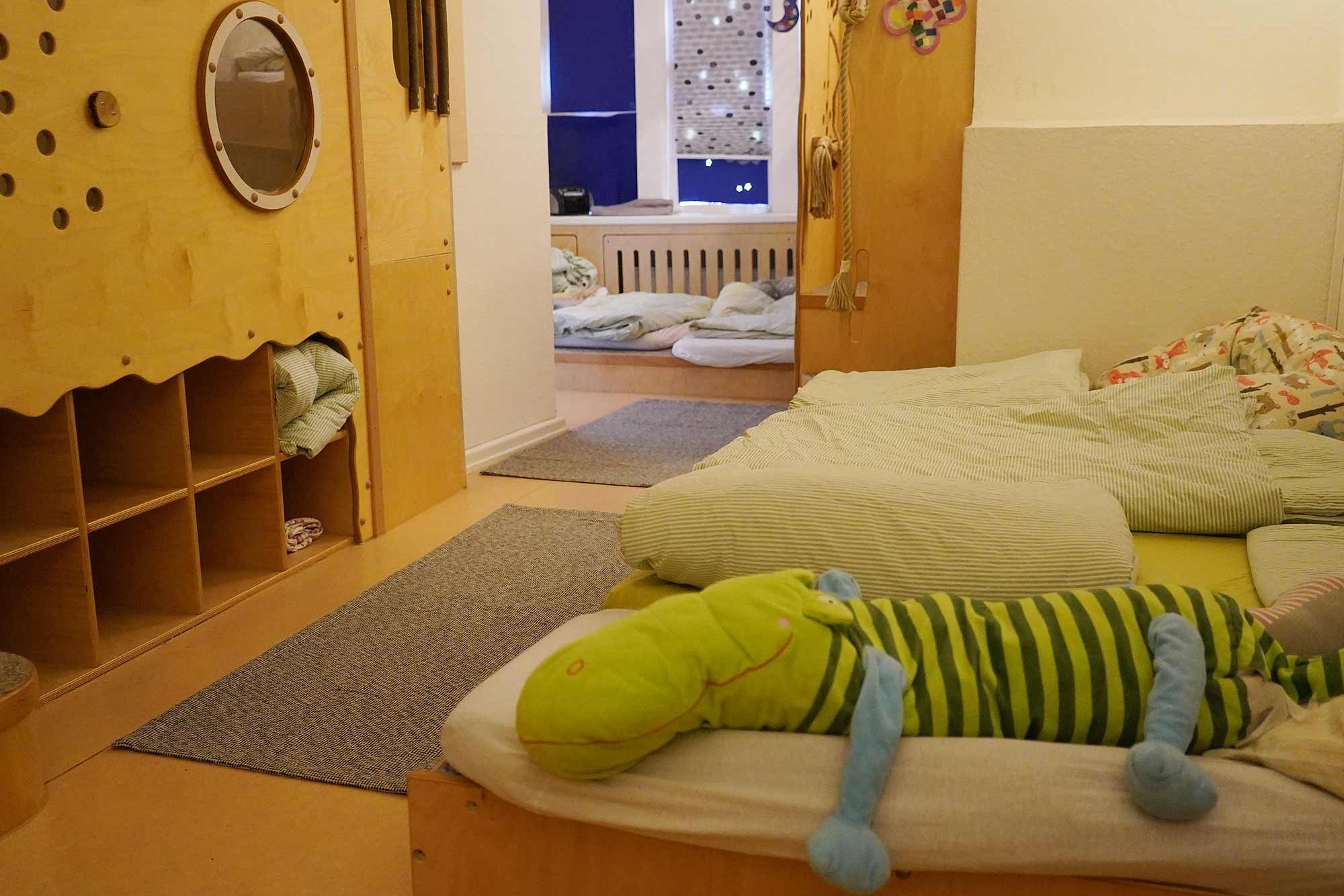 Sleeping area at the daycare center Bornstrasse