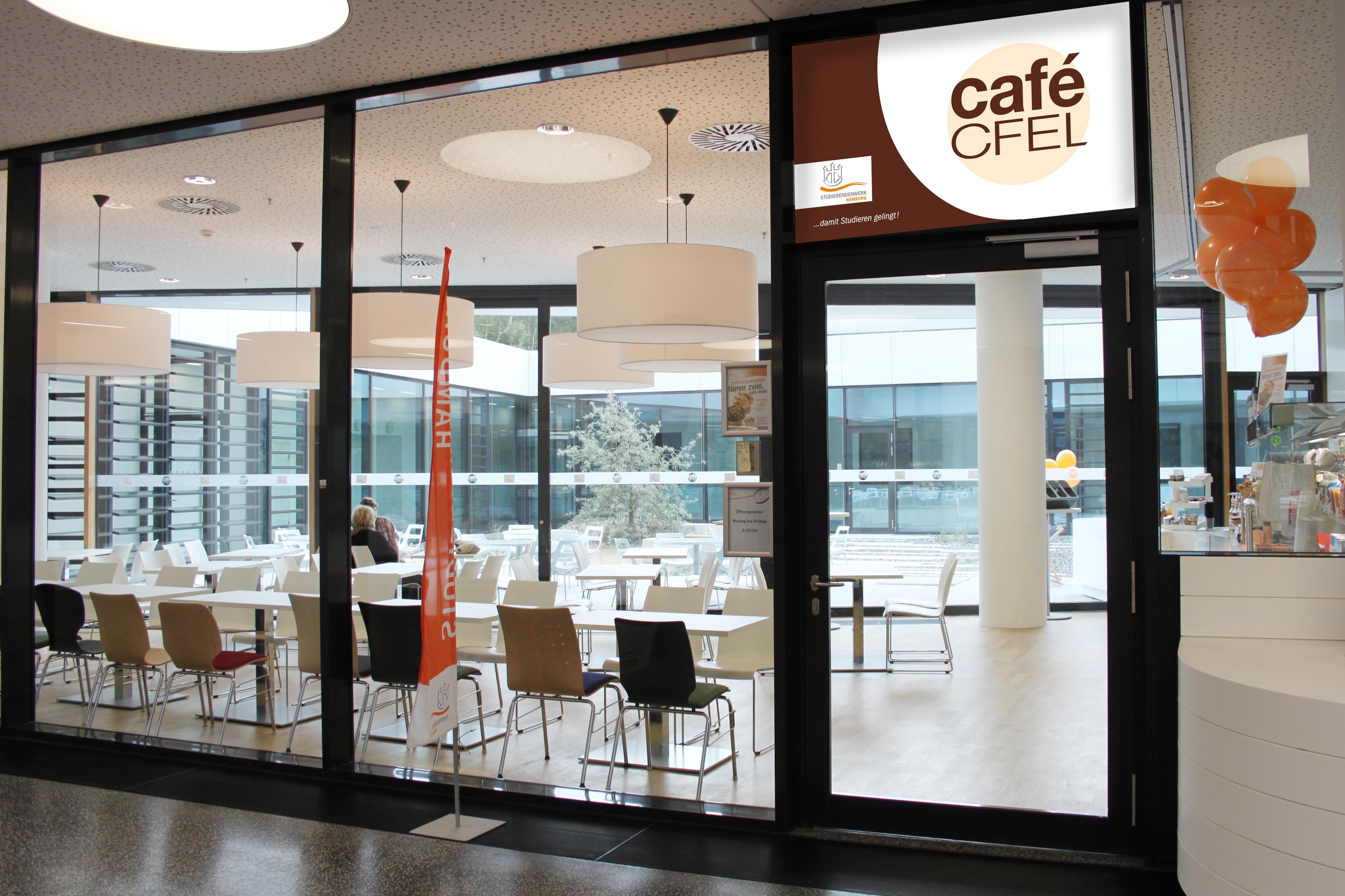 Entrance and exterior view of Café CFEL