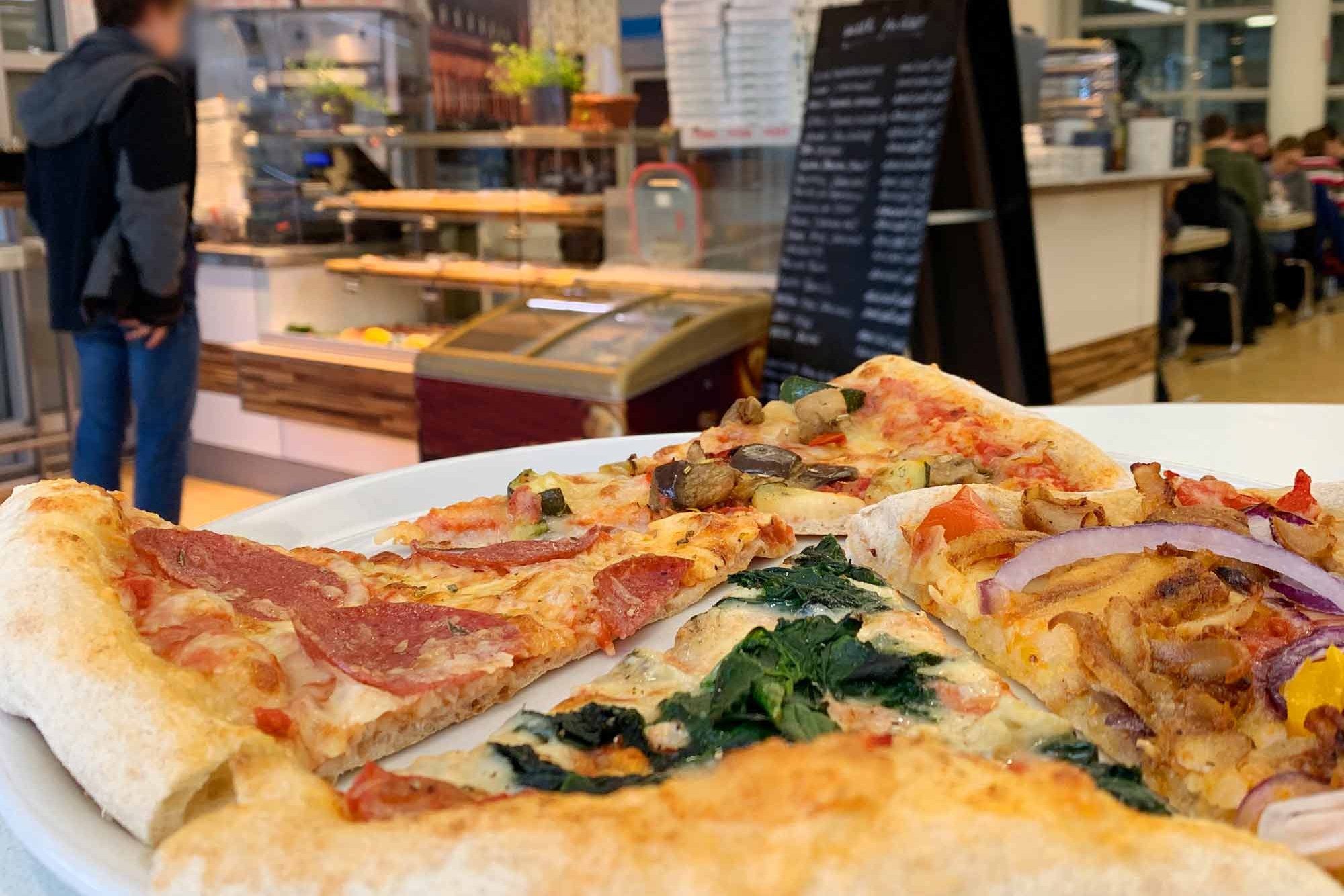 Selection of pizzas at PizzaBar Harburg