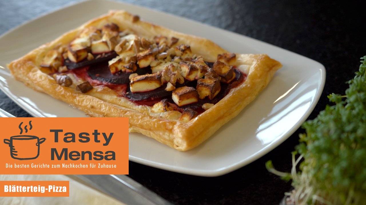 Blätterteig-Pizza mit Feta und Rote Beete