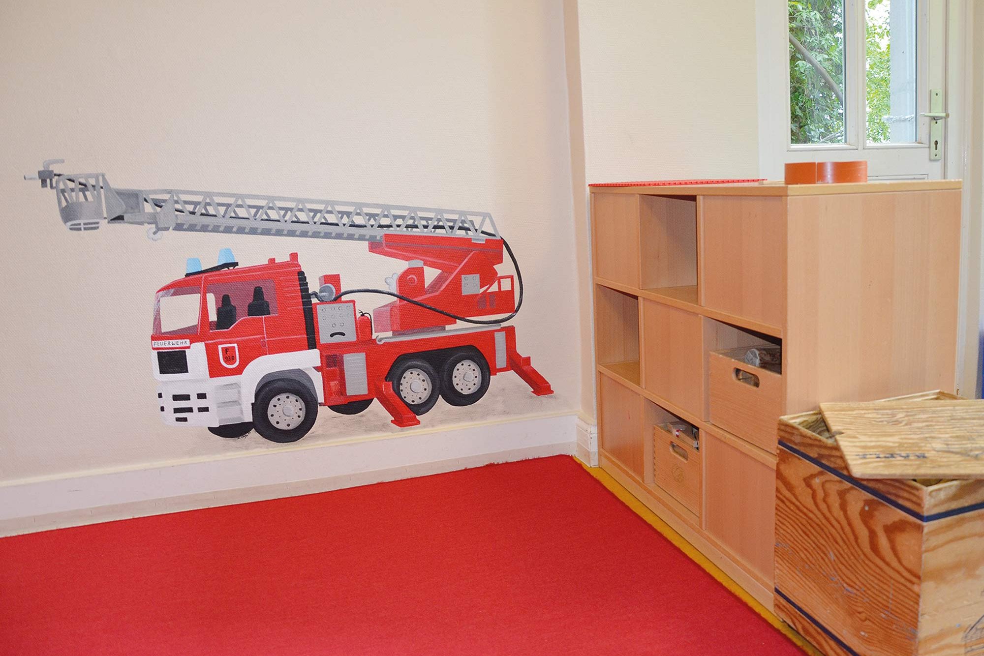Fire department corner at the Bornstraße daycare center