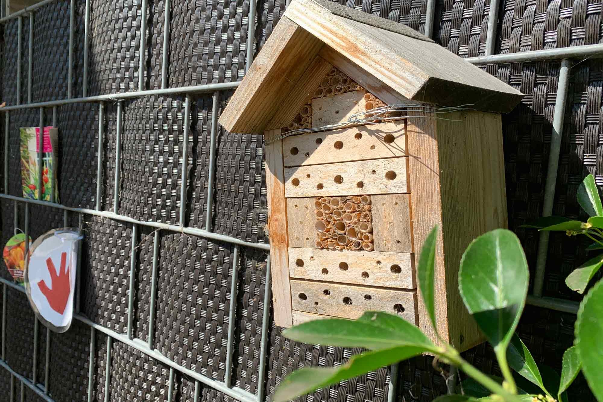 Insect hotel in the outdoor area of the KinderCampus daycare center