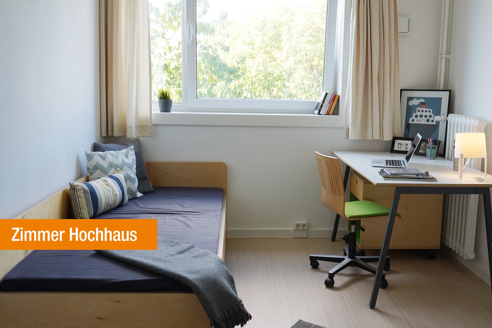 Beispielzimmer im Hochhaus der Wohnanlage Gustav-Radbruch-Haus