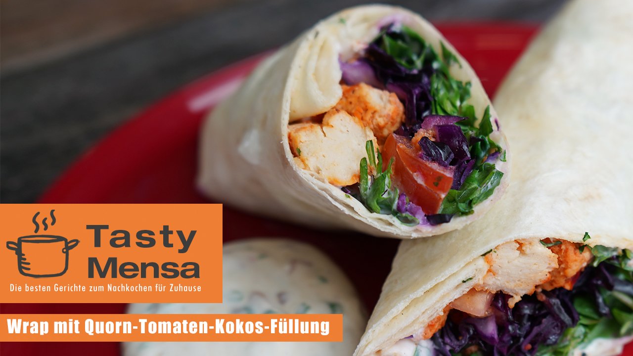Orientalischer Wrap mit Quorn-Tomaten-Kokos-Füllung