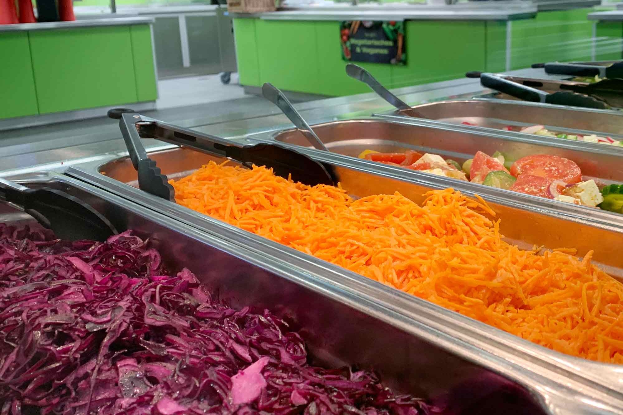 Salad bar in the Cafeteria Finkenau