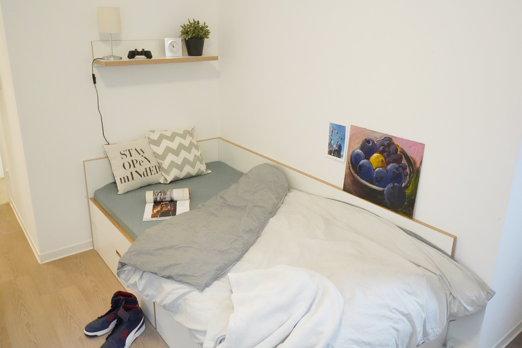 Schlafplatz in der Wohnanlage Esther-Bejarano-Haus