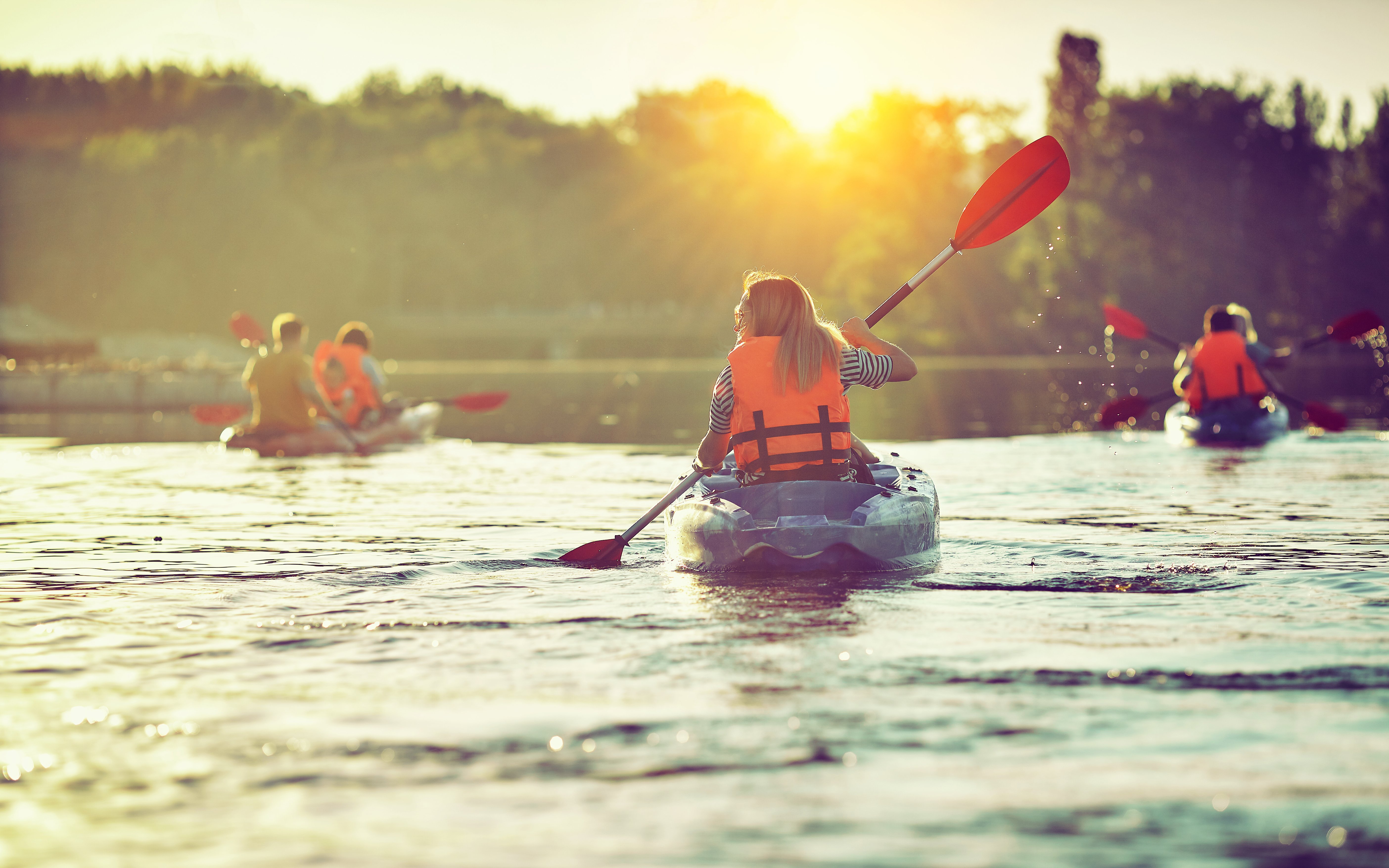 Kanufahrer auf der Alster